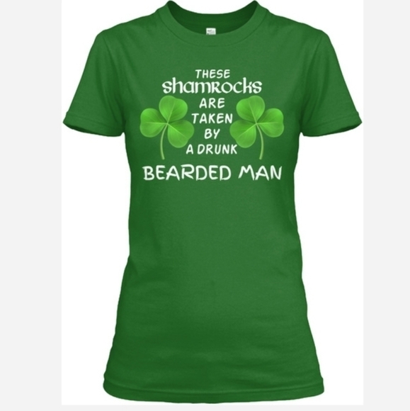 Gildan St Patrick's Day These Shamrocks Are Taken By A Drunk Bearded Man T-Shirt - Picture 1 of 4